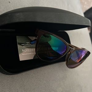 Revo Daphne Brown Cat Eye Sunglasses - Evergreen Lense